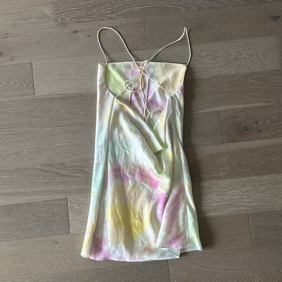Zara Tie-Dye Satin Slip Dress - Picture 3 of 4